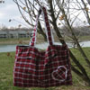Red Plaid Emo Goth Punk Inspired Tote Bag