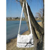 White Crocheted Plastic Messenger Bag