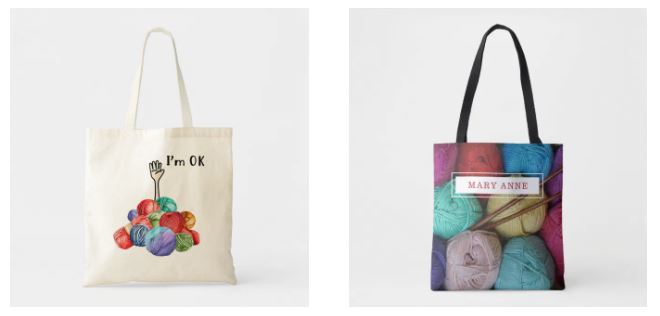 crochet theme tote bags